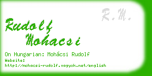 rudolf mohacsi business card