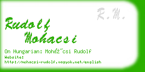 rudolf mohacsi business card